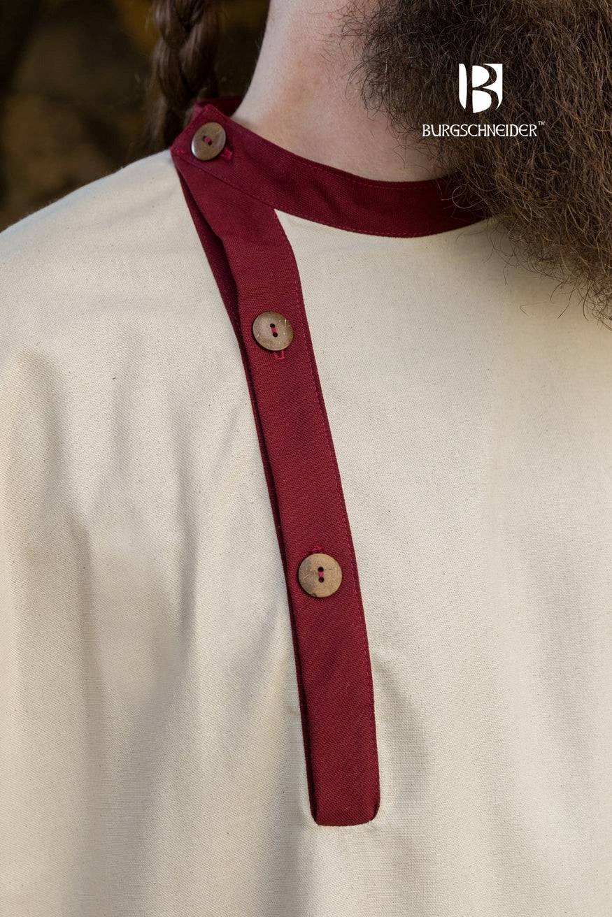 Viking Tuniek, Rus Tuniek Tobiasz in Naturel/Bordeauxrood