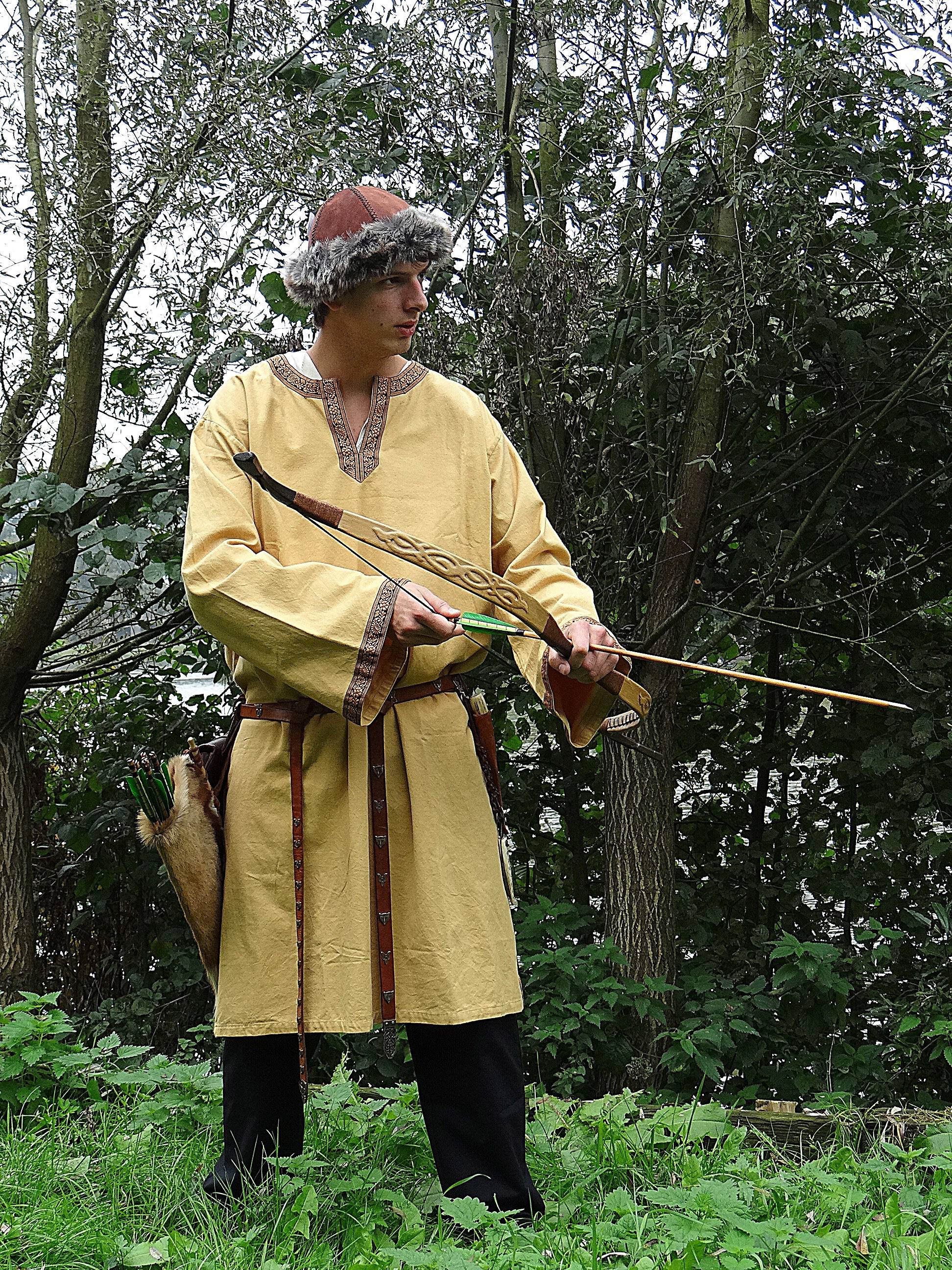 Viking-Romeins-Middeleeuws Tuniek in Honingbruin
