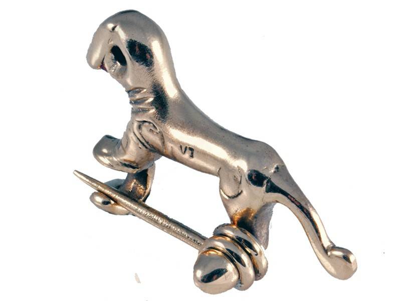 Keltische Paarden Fibula in Brons