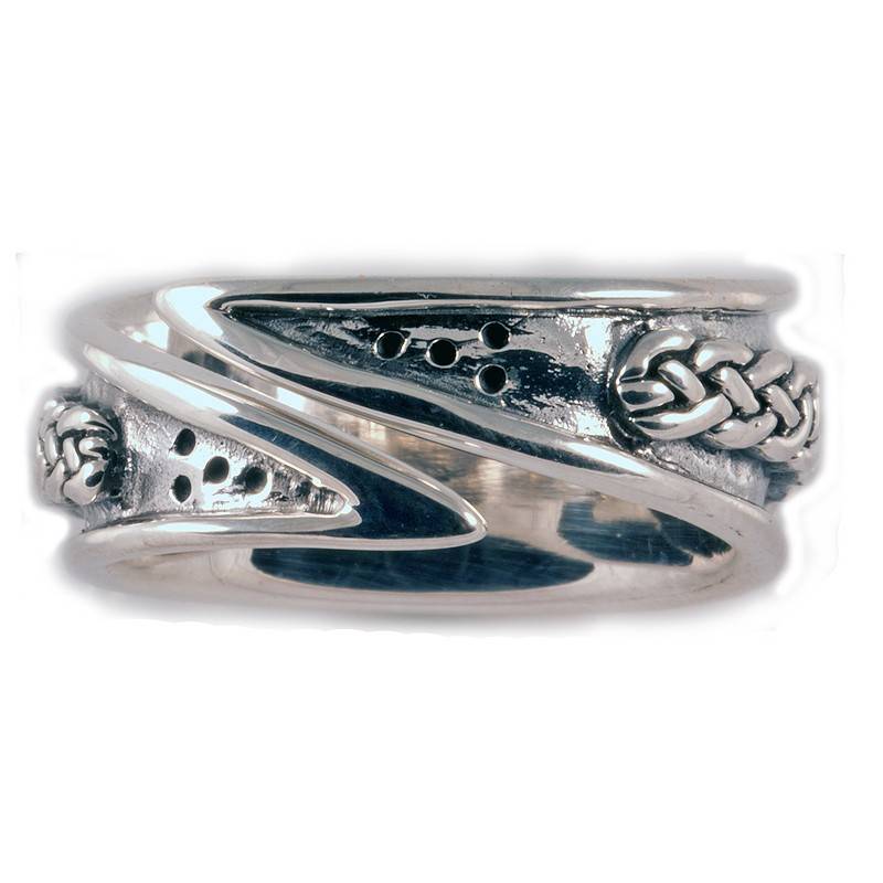 Wikinger Drakenkopfen Ring Silber Klein