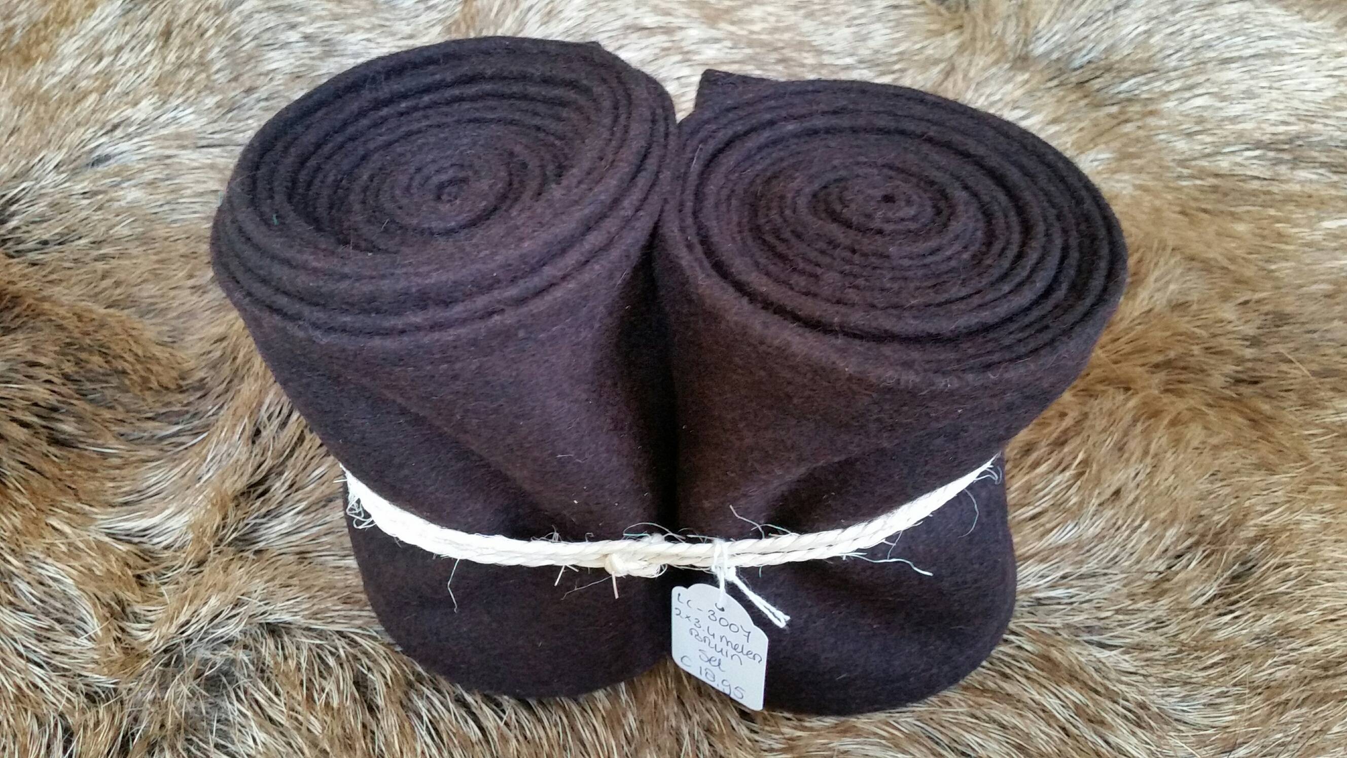 Wikinger Wadenwickel set von +/- 3.5 meter in wolle Braun