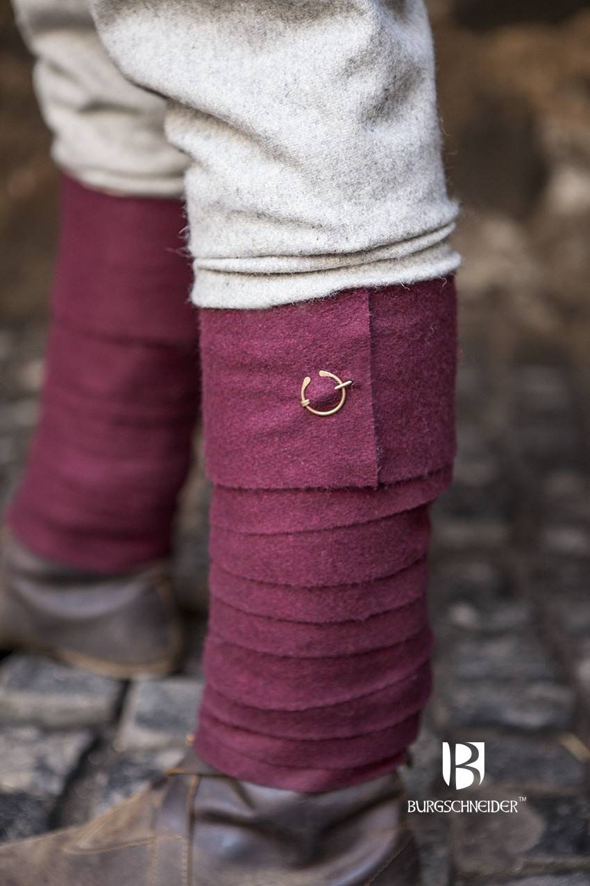 Viking Beenwikkels Aki gemaakt van Wol in Rood