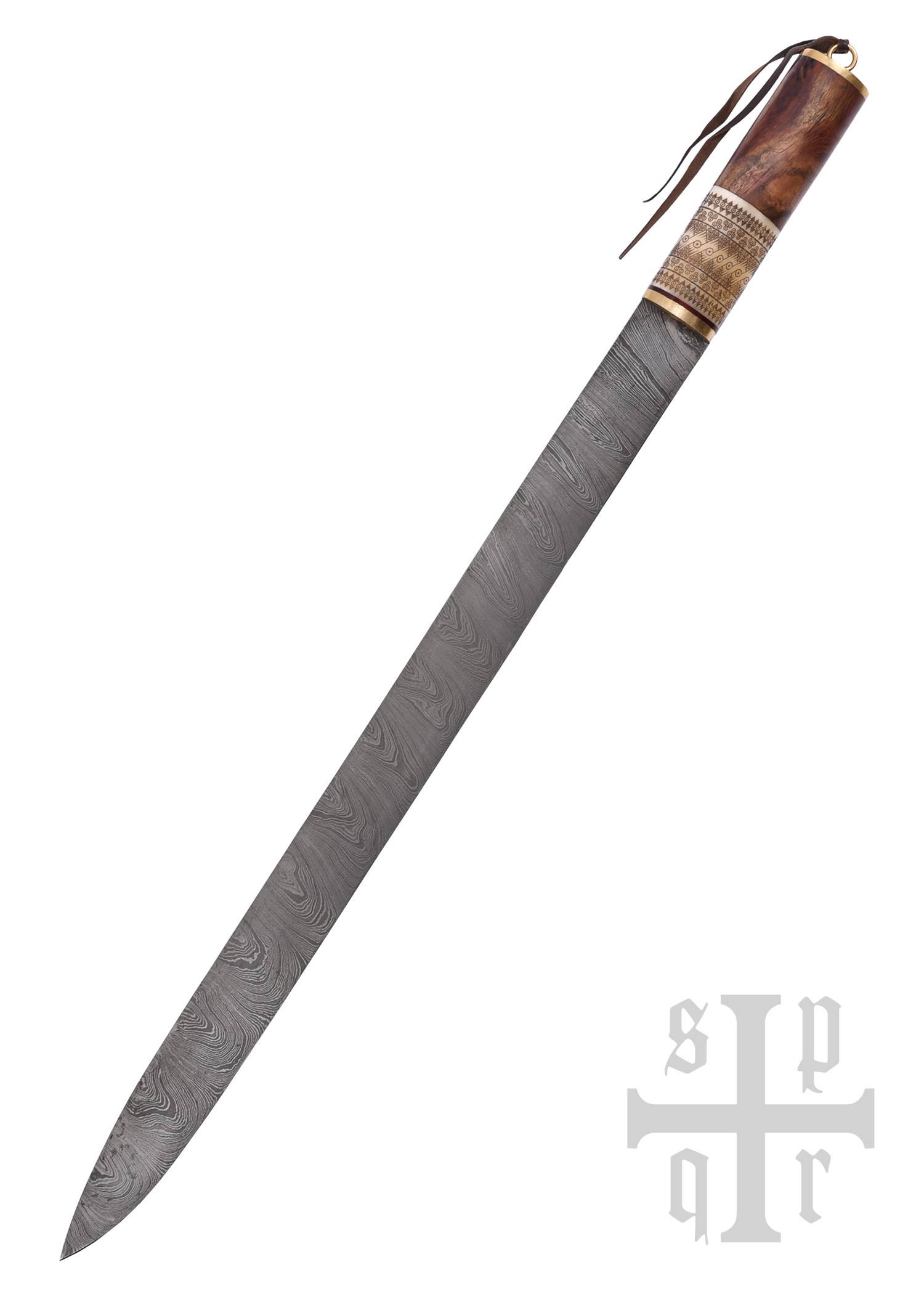 Viking Langsax van Damaststaal met Schede