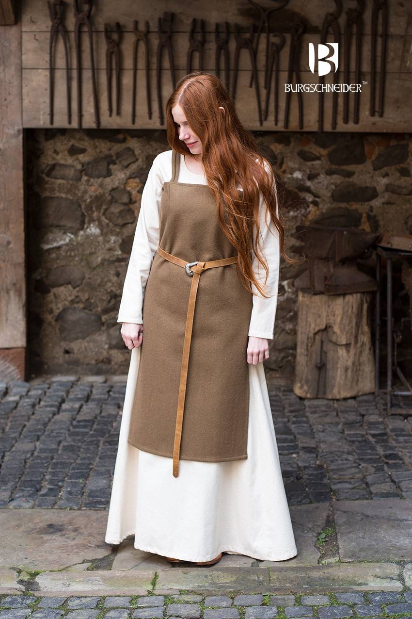 Viking Dames Overkleed Jodis in Wol en Herfstgroen