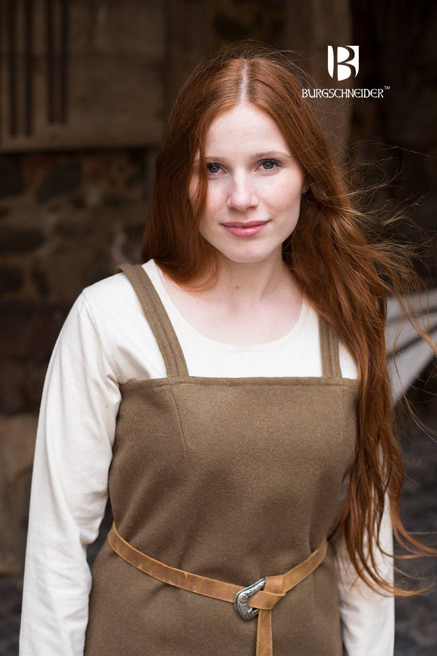 Viking Dames Overkleed Jodis in Wol en Herfstgroen