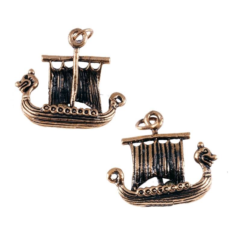Viking Drakenboot Hanger in Brons