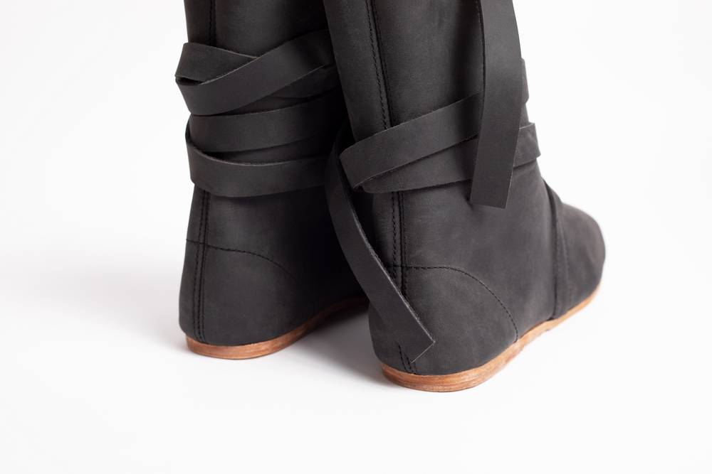 Wikinger Stiefel Haithabu in Schwartz
