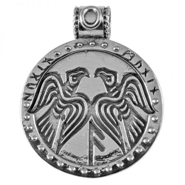 Viking Hugin en Mugin Raven Hanger in Zilver (925er)