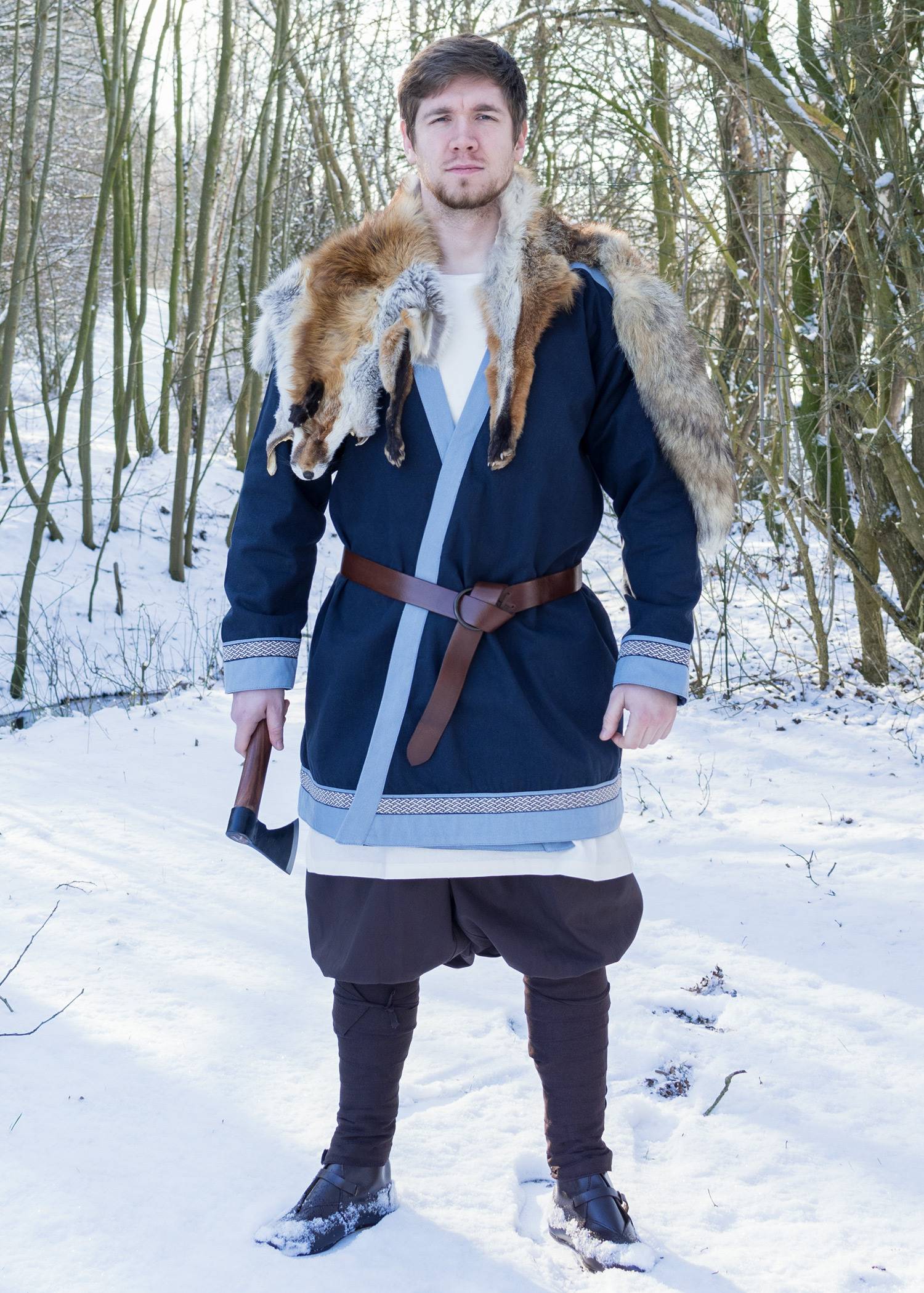 Viking Kaftan in Donkerblauw