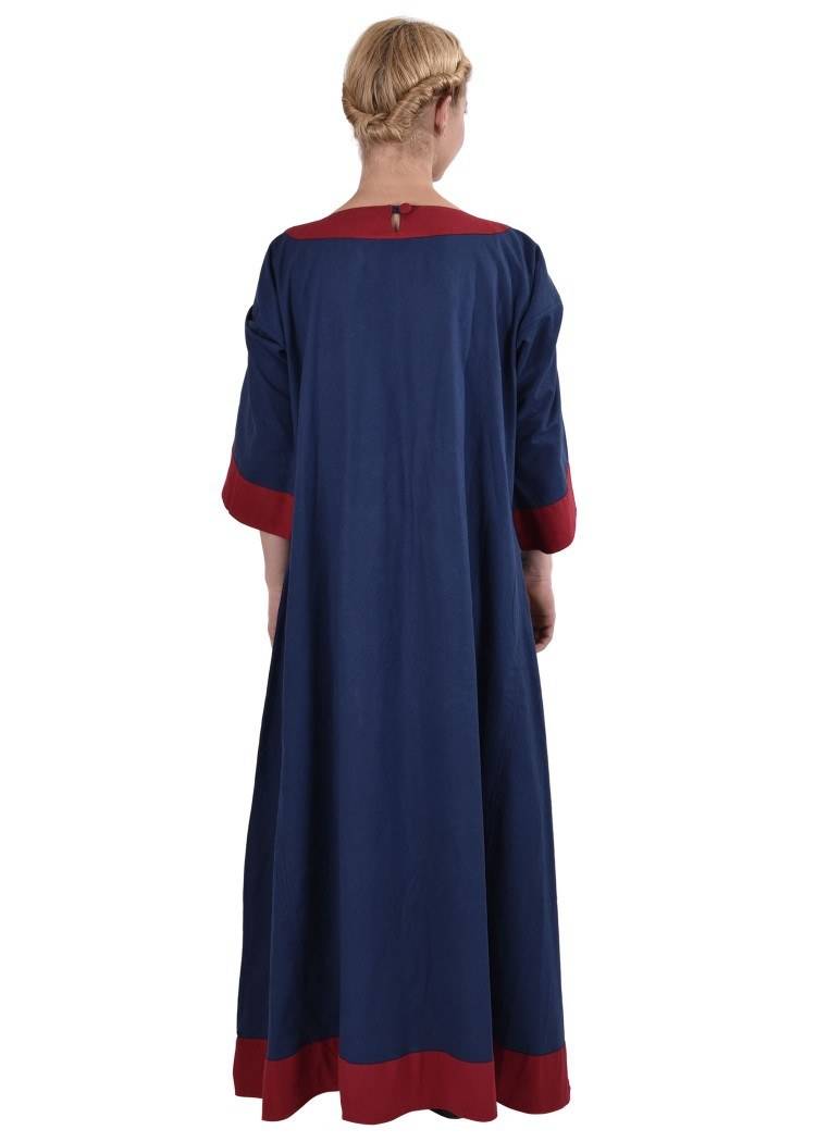 Wikinger, Frühmittelalterliches Kleid in Blau/Rot aus den 6Jh. - 9Jh.