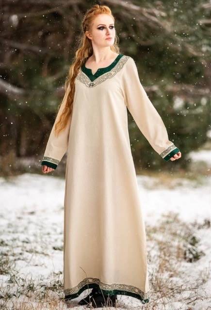 Vikingjurk "Lagertha" in naturel/groen