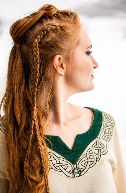 Vikingjurk "Lagertha" in naturel/groen