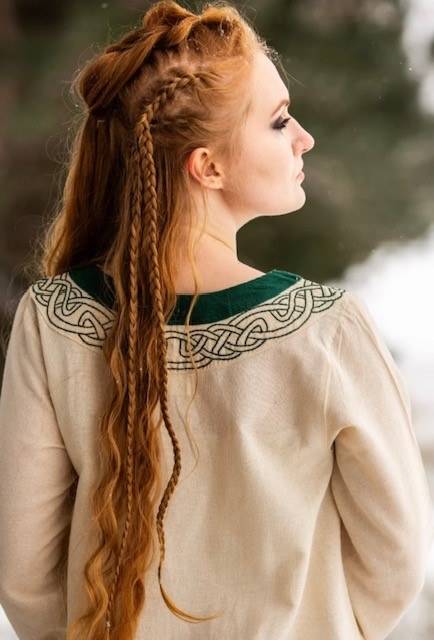 Vikingjurk "Lagertha" in naturel/groen