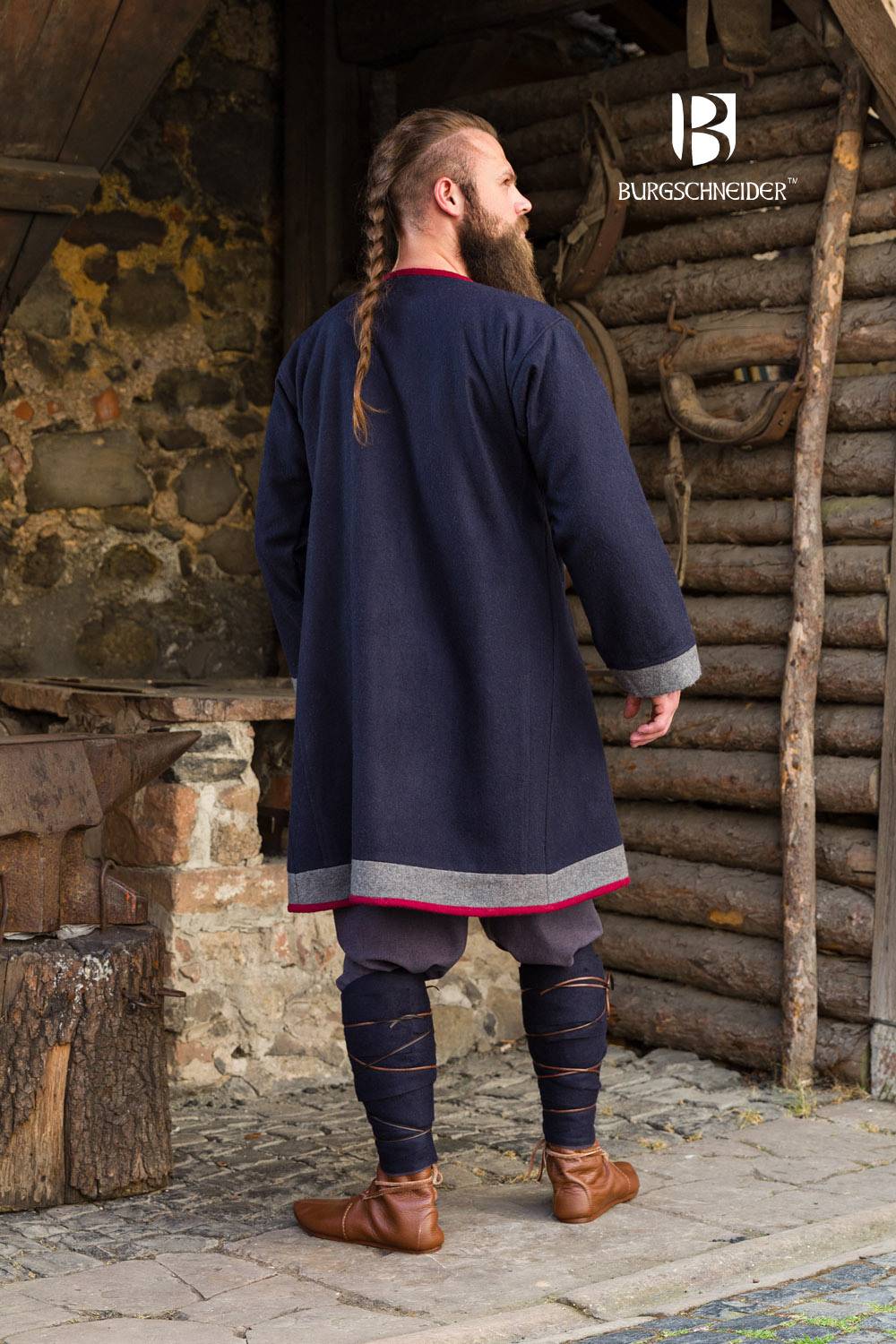 Rus Viking Kaftan/Mantel Kosma Blauw/donkergrijs/rood