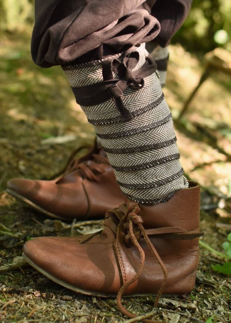 Viking Kinder Beenwikkel set Visgraad Patroon in Bruin