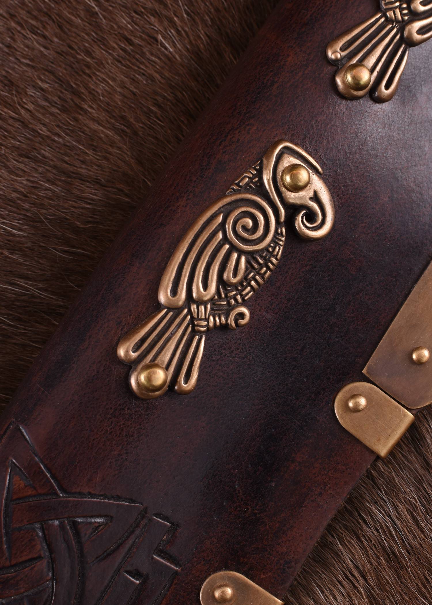 Viking Langsax, Viking saxmes, benen handvat met Noorse raven Hugin en Munin