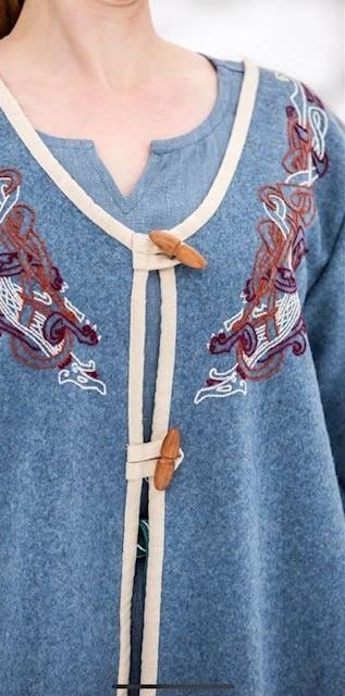 Viking Birka Mantel van Wol in duifblauw