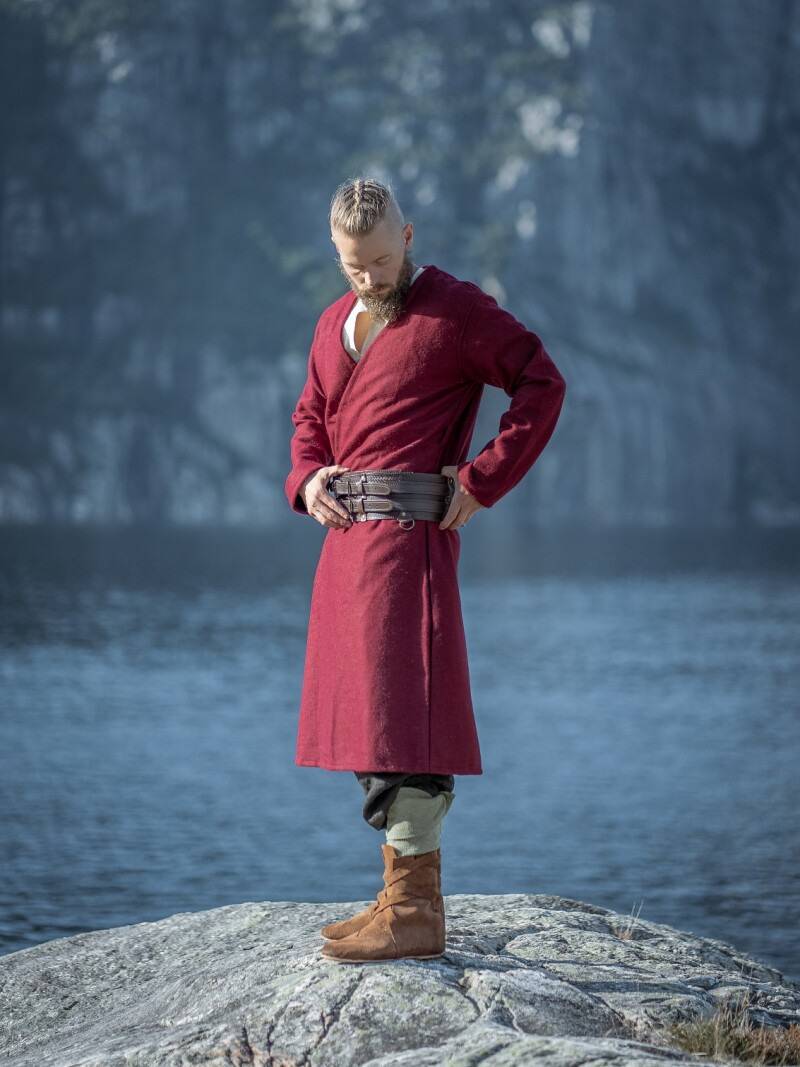Wikinger Wolle Klappenrock "Floki" in Rot