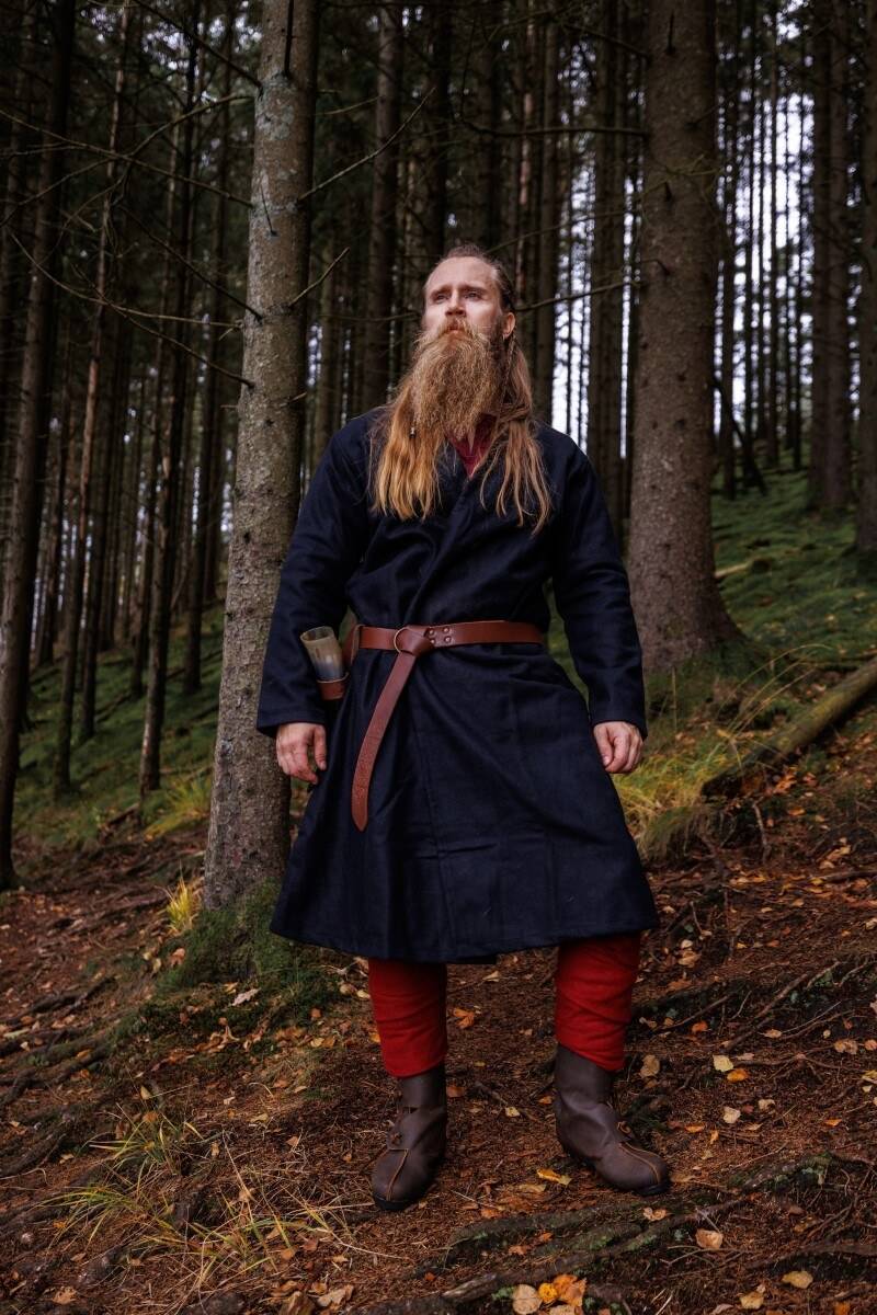 Viking Kaftan van Wol in Zwart