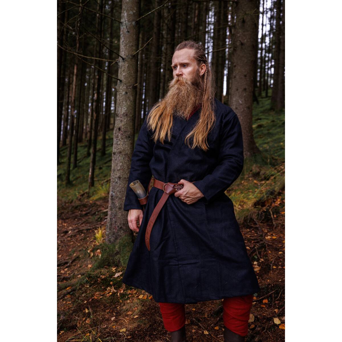 Viking Kaftan van Wol in Zwart