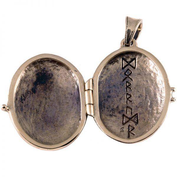 Viking Medaillon Hanger met Valknut in Brons