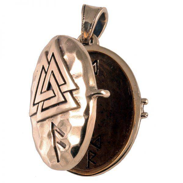 Viking Medaillon Hanger met Valknut in Brons