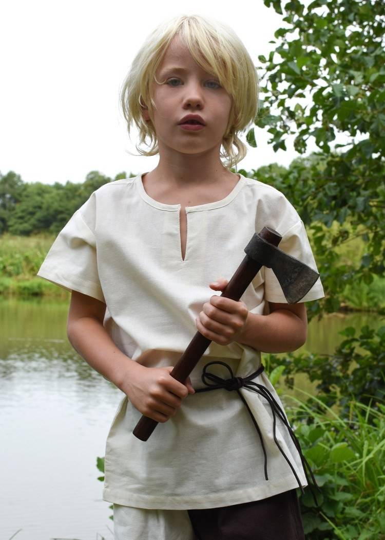 Viking - Middeleeuwen Kinder Tunika Natuurkleur, maat 110