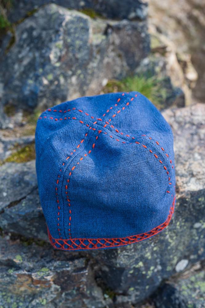 Viking Muts met Stiksels in Blauw