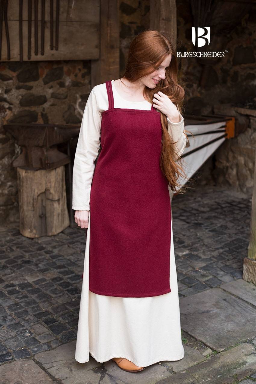 Viking Dames Overkleed Jodis in Wol in Rood