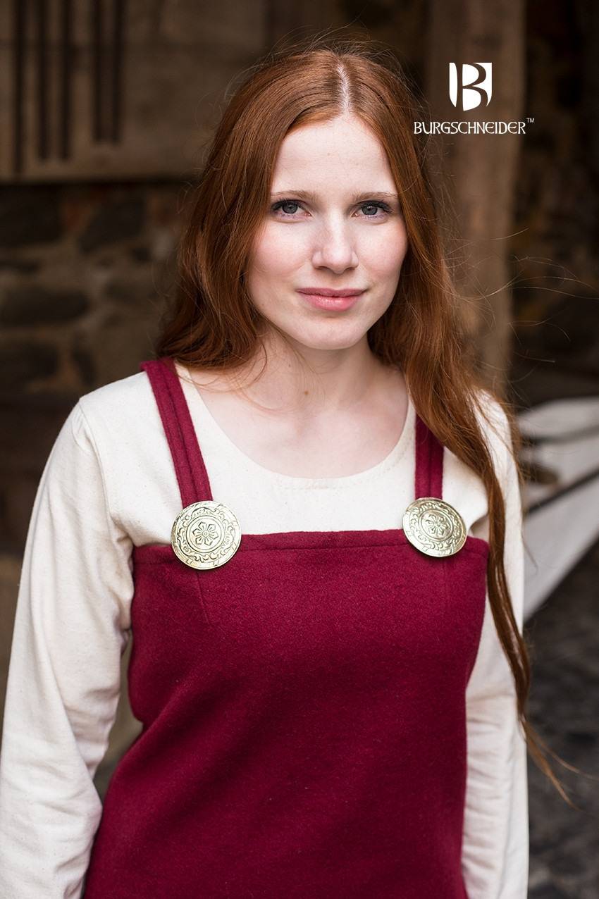 Viking Dames Overkleed Jodis in Wol in Rood