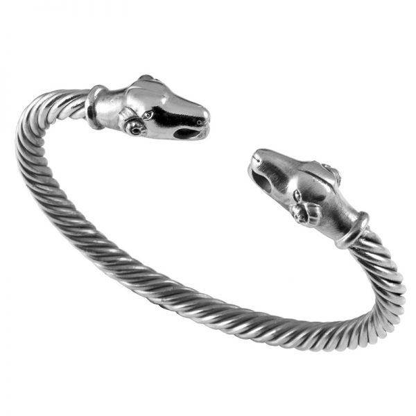 Wikinger Widderkopfen Armspange in Sterlingsilber