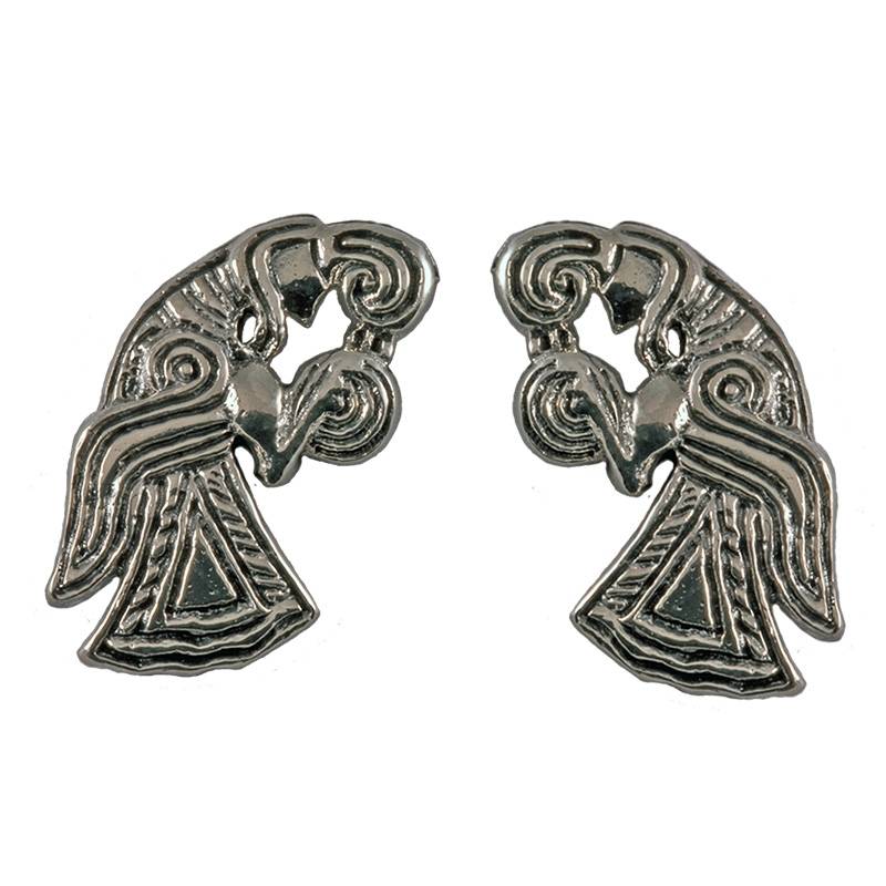 Viking Raven Oorstekers in Zilver (925er)