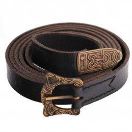 Viking Riem van D.Bruin/Zwart Leder, 158 cm