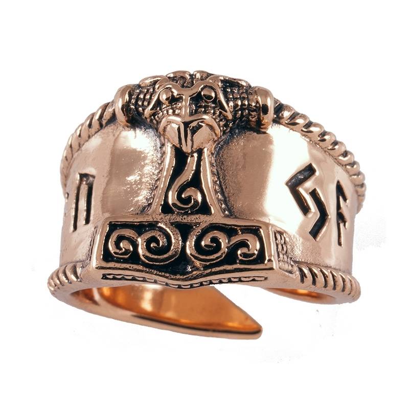 Viking Thorhamer Ring Brons Groot