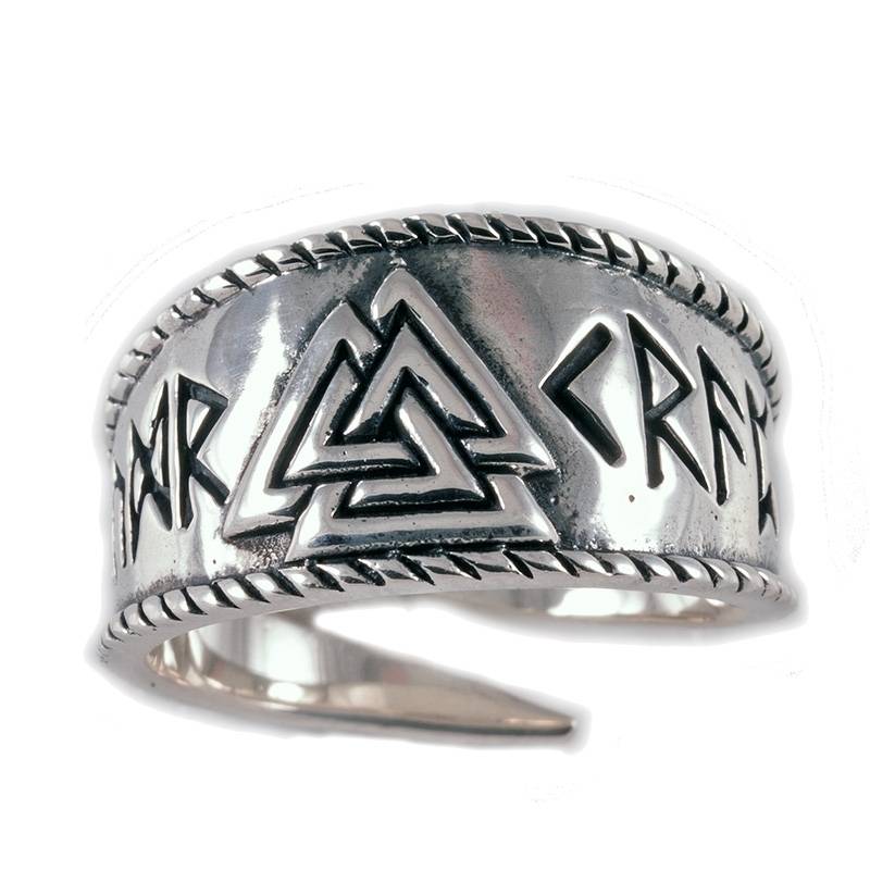 Viking Valknut Ring Zilver (925er) Groot