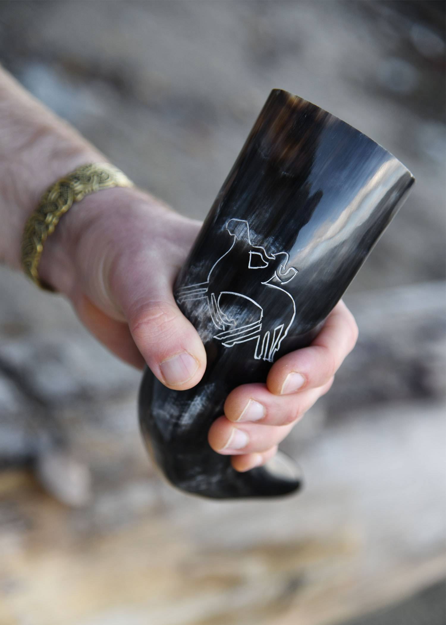 Drinkhoorn Odin en Sleipnir met Standaard