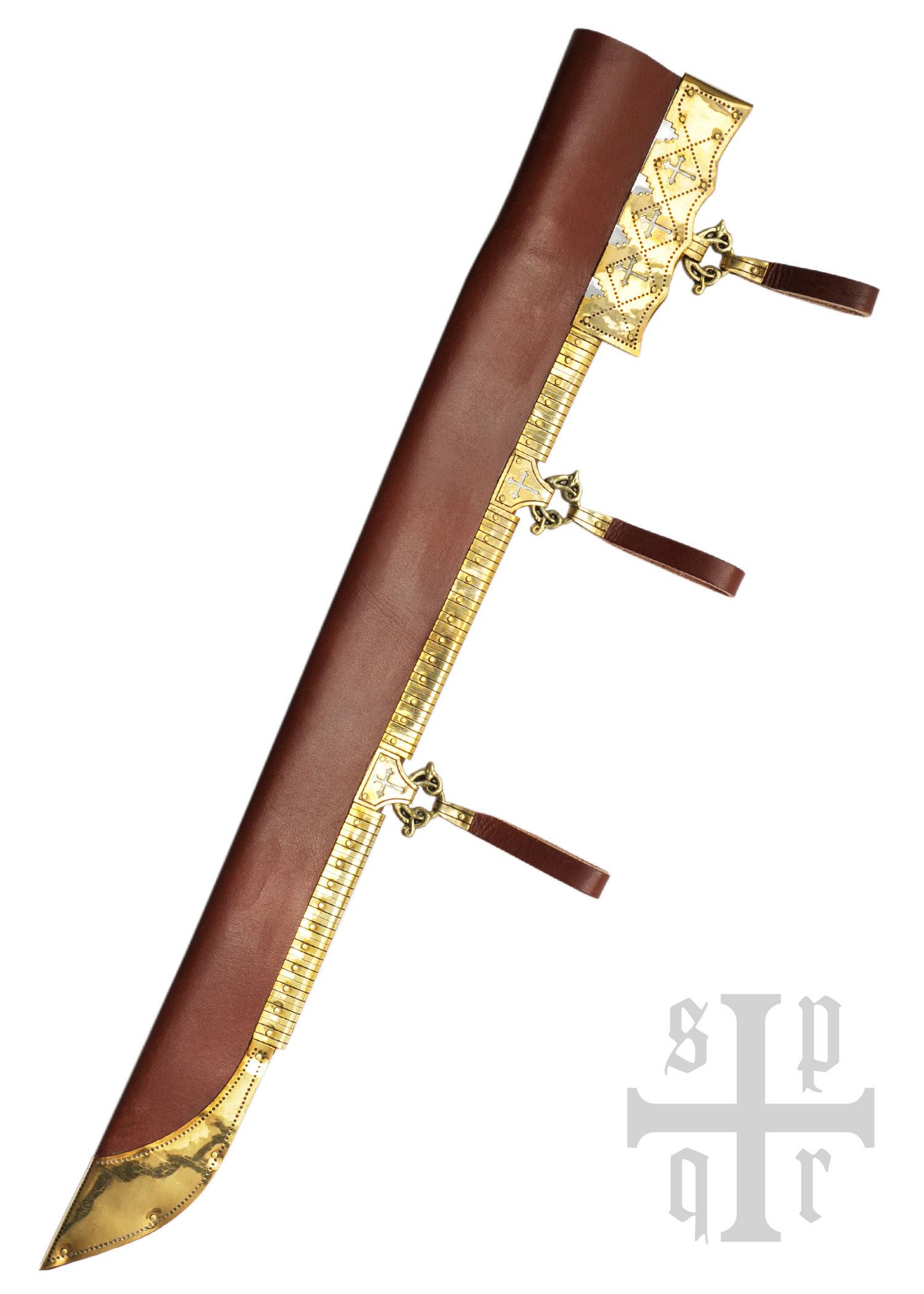 Lange sax van Birka, Viking sax mes, met koolstofstalen lemmet en hout/been handvat