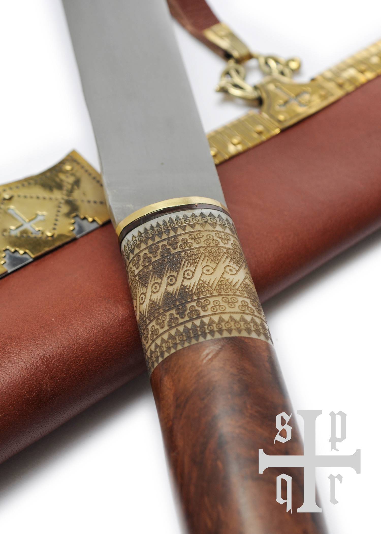 Lange sax van Birka, Viking sax mes, met koolstofstalen lemmet en hout/been handvat