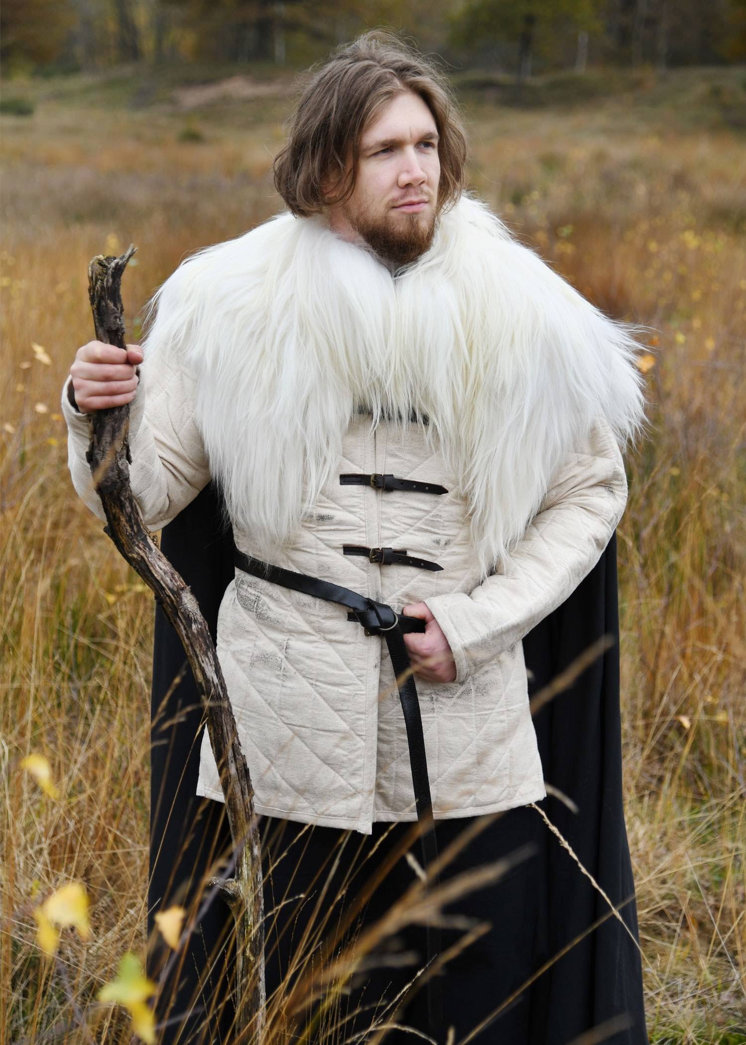 Wikinger Schulterfell aus Nordlandschnucken-Fell, weiß