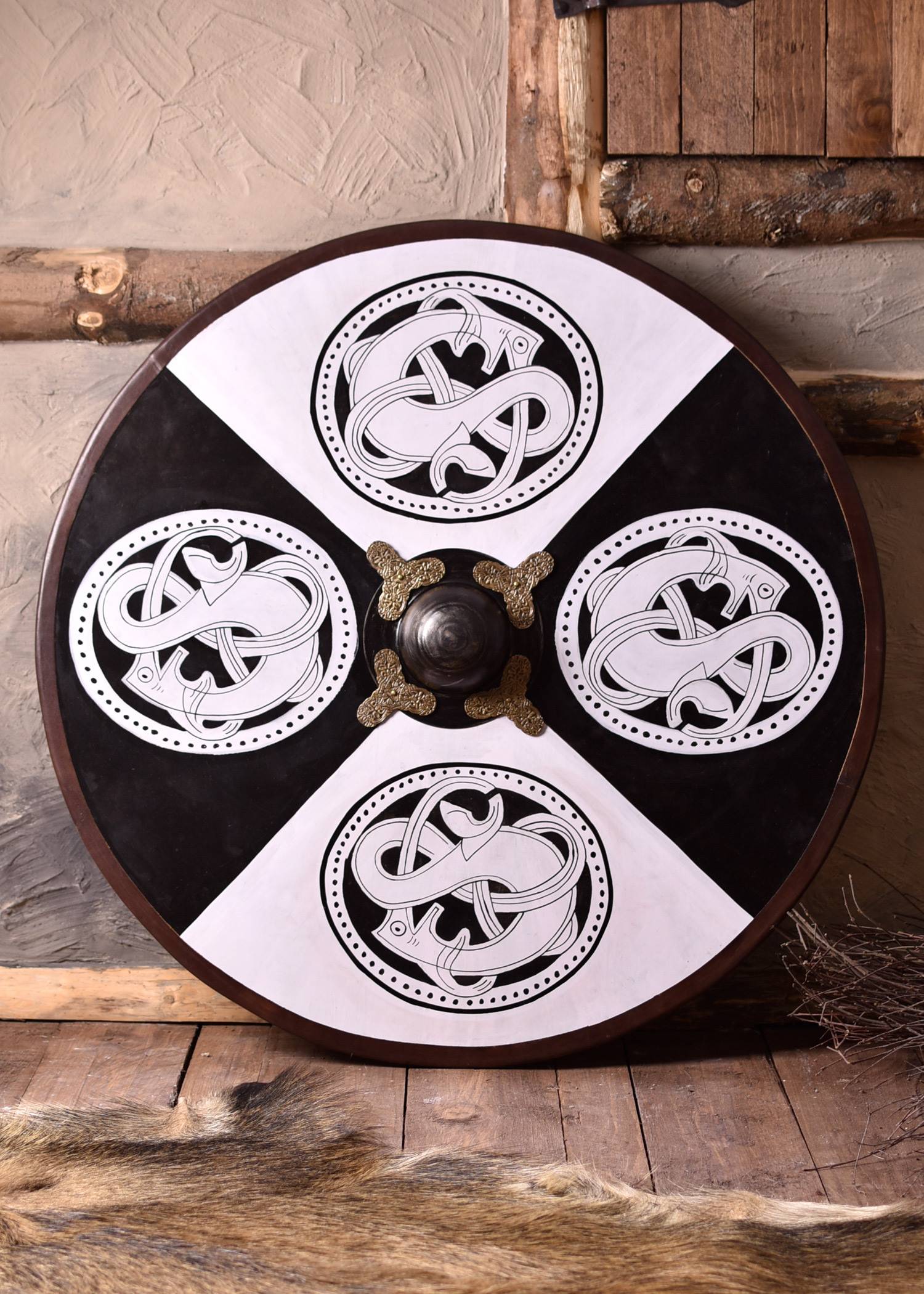 Viking Schild met Noorse Griffioenen, ca. 91.5 cm (deco)