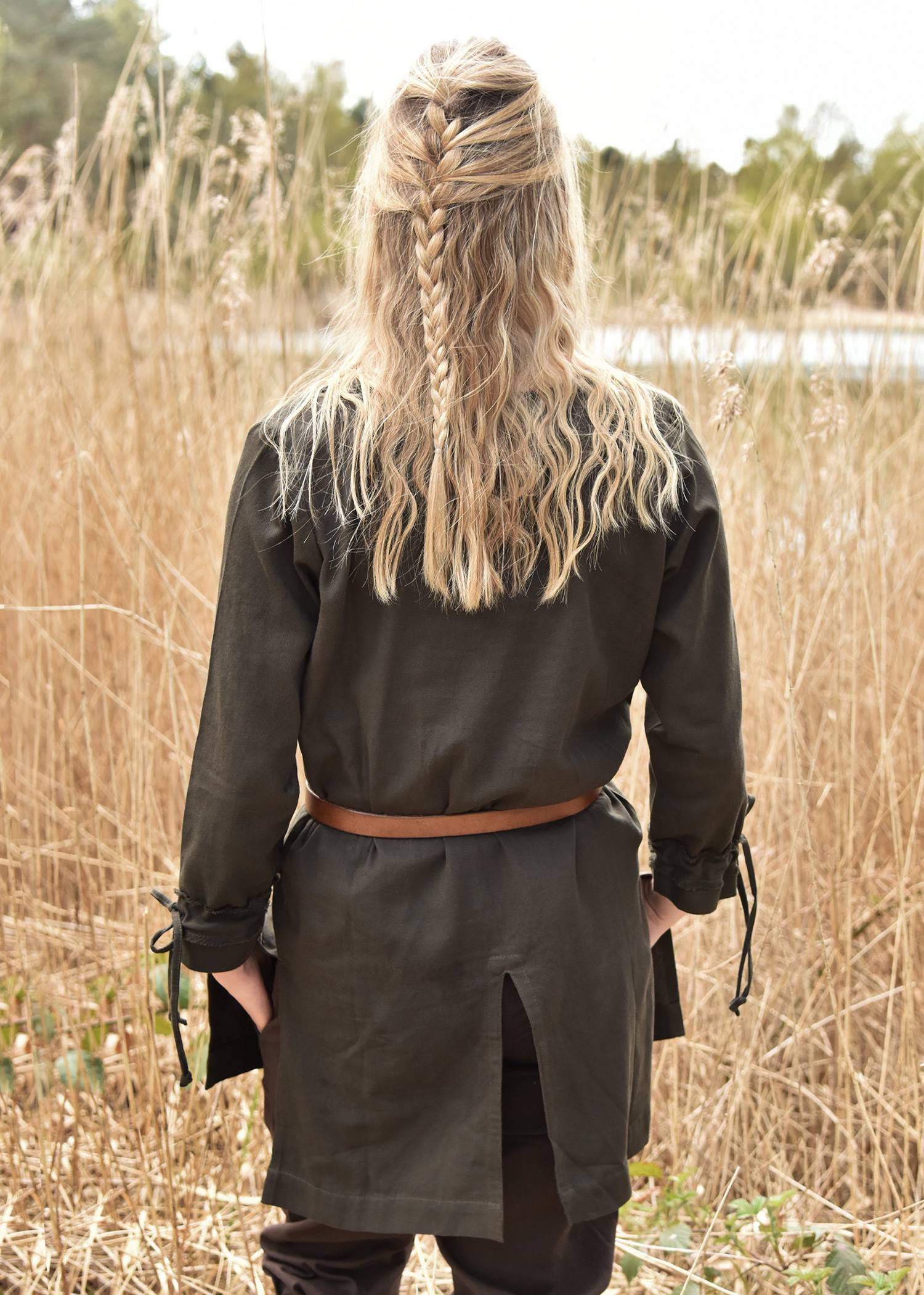 Viking Schildmaagd Dames tuniek in Olijfgroen