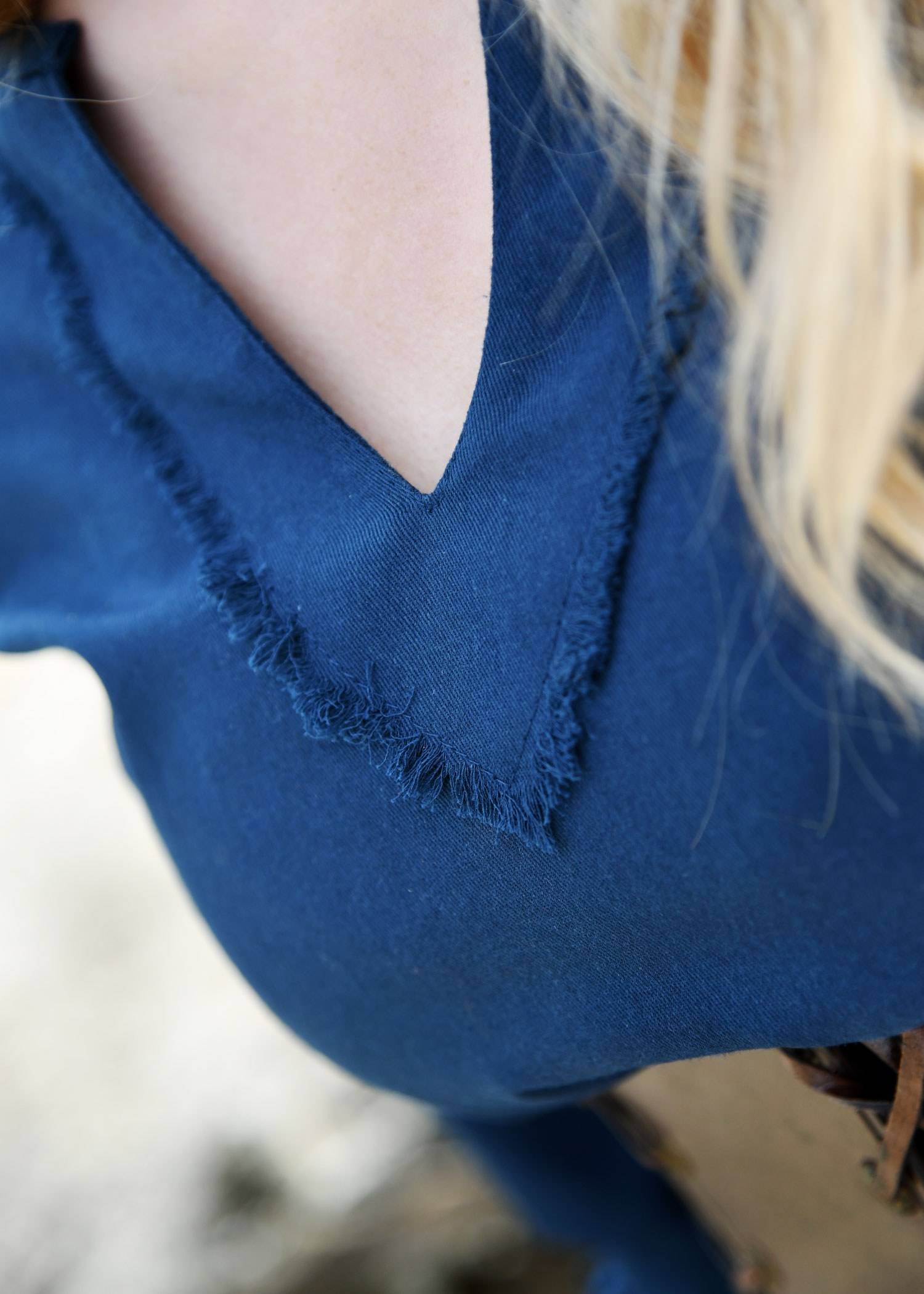 ​Wikinger Schieldmaid Frauen-Tunika in blau