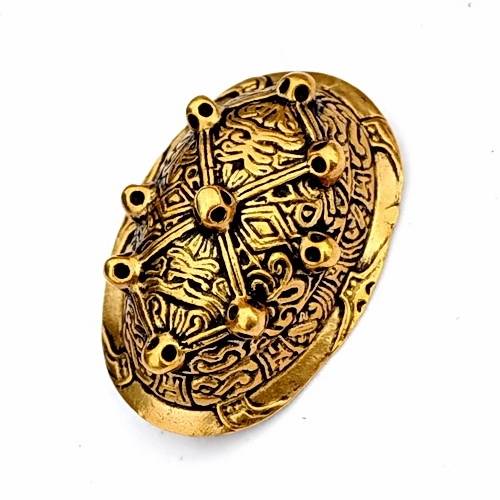 Wikinger Schildkrötenfibel-Ovalfibel Bronze Farbe
