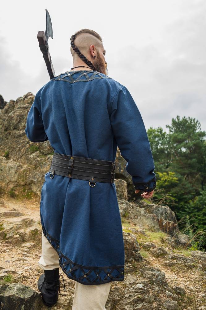 Wikinger Tunika in 100% Baumwolle in Blau