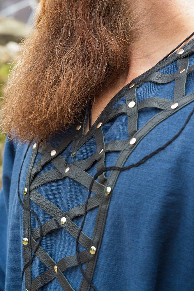 Wikinger Tunika in 100% Baumwolle in Blau
