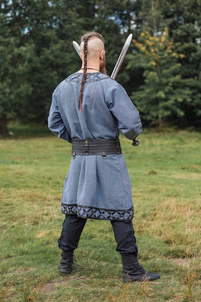 Viking Tuniek, Katoen in Blauw/Grijs