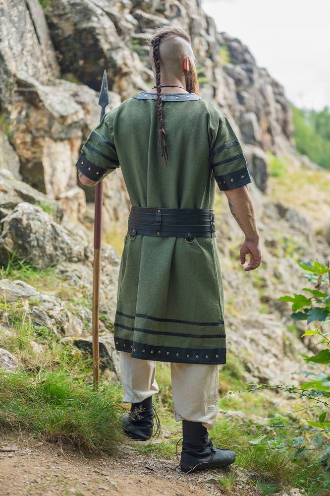 Wikinger Tunika in 100% Baumwolle in Grun