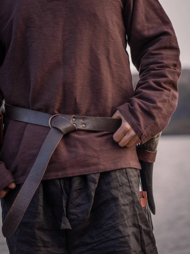 Wikinger Bluse, Langarmlig in Schwartz