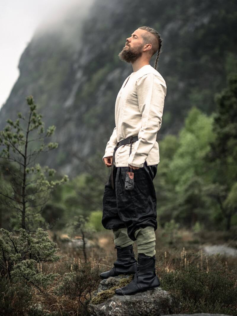 Wikinger Bluse, Langarmlig in Natur