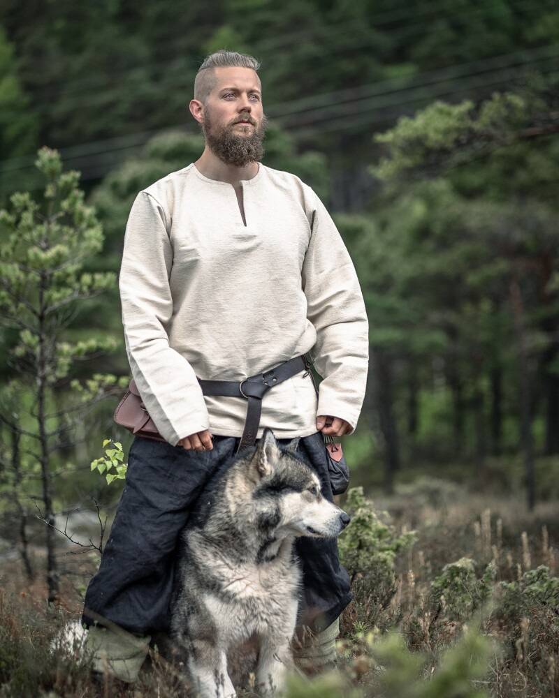 Wikinger Bluse, Langarmlig in Natur